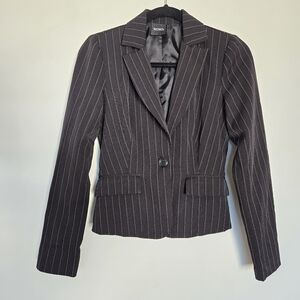 XOXO Pin Stripe Short Single Button‎ Blazer Women's S Academia Office Siren Y2K